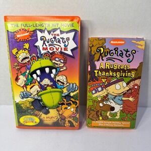 Nickelodeon "The Rugrats Movie" and "A Rugrats Thanksgiving" VHS Vintage Bundle